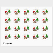 kerst poo emoji ronde sticker (Vel)