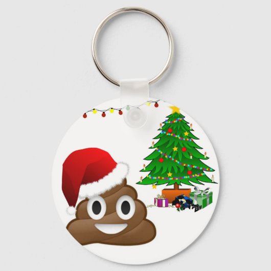 kerst poo emoji sleutelhanger (Voorkant)