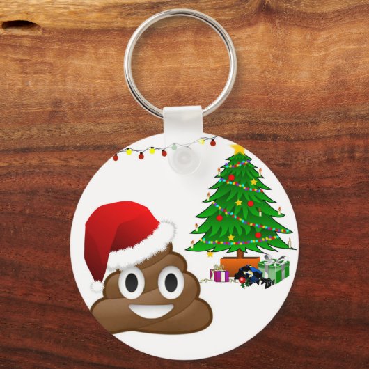 kerst poo emoji sleutelhanger (Voorkant)