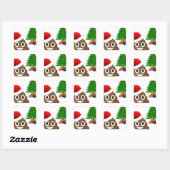 kerst poo emoji vierkante sticker (Vel)