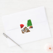 kerst poo emoji vierkante sticker (Envelop)