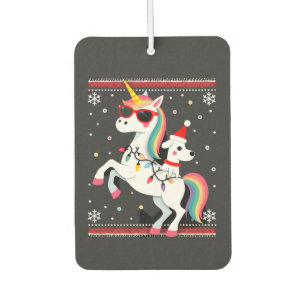 Kerst Poodle Eenhoorn Zonnebril Poodles T-Shirt Luchtverfrisser