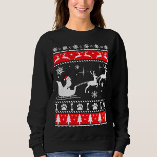 Kerst Poodle Sleigh Trui