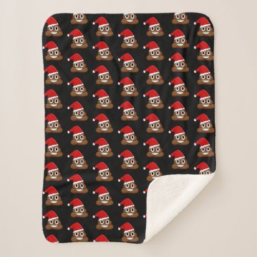 Kerst poop emoji Schattige Funny Pattern Sherpa Deken (Voorkant)