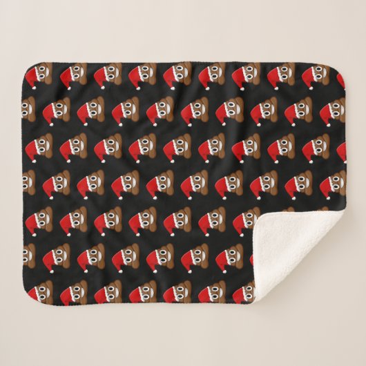 Kerst poop emoji Schattige Funny Pattern Sherpa Deken (Voorkant (horizontaal))