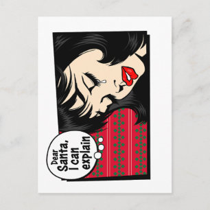 Kerst Pop Art Meisje Sinterklaas Ik Kan Het Uitleg Briefkaart