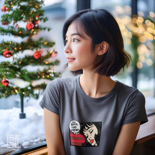 Kerst Pop Art Meisje Sinterklaas Ik Kan Het Uitleg T-shirt