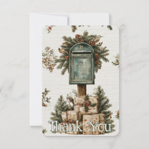 Kerst Postbus Postbode Carrier Dank u Kaart