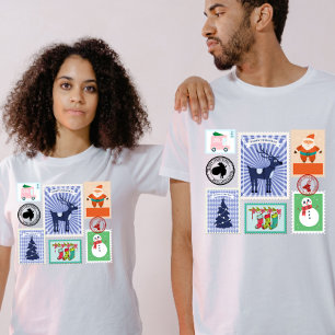 Kerst Postzegel Collage uit het Verleden T-shirt