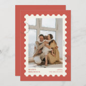 Kerst Postzegel Fotolijst Feestdagenkaart (Voorkant / Achterkant)