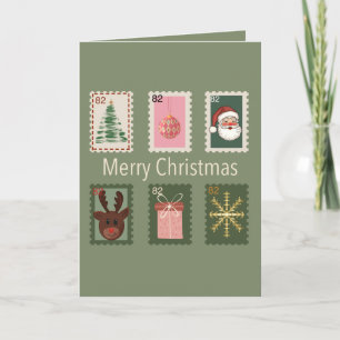 Kerst Postzegel Vakantie Wenskaart Kaart
