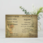Kerst Pot Luck Dinerfeest Kaart (Staand voorkant)