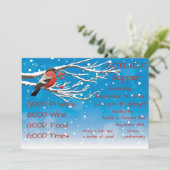 Kerst Pot Luck Dinerfeest Kaart (Staand voorkant)