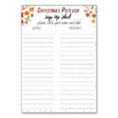 Kerst Potluck Aanmelden Blad, Potluck formulier Kaart (Voorkant)