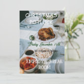 Kerst Potluck Uitnodiging (Staand voorkant)