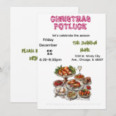 Kerst Potluck Uitnodiging (Voorkant / Achterkant)