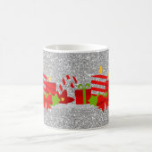Kerst Potpourri Zilver Faux Glitter Koffiemok (Center)