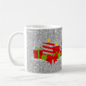 Kerst Potpourri Zilver Faux Glitter Koffiemok (Links)