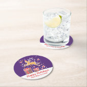 Kerst prancing rendier paarse papier onderzetters (Insitu)