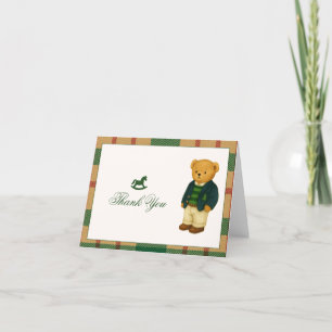 Kerst Preppy Beer Babyshower Bedankkaart