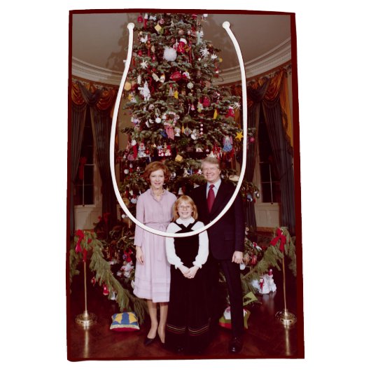 Kerst President James Jimmy Carter Witte Huis Medium Cadeauzakje (Voorkant)