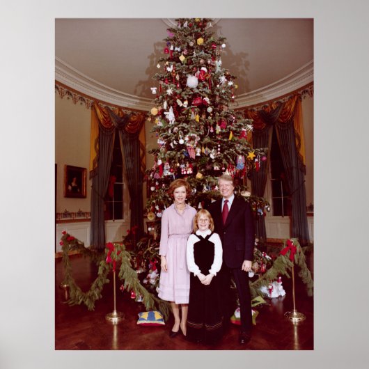 Kerst President James Jimmy Carter Witte Huis Poster (Voorkant)