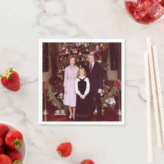 Kerst President James Jimmy Carter Witte Huis Servet (Insitu)