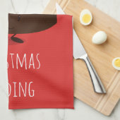 Kerst Pudding Cartoon Karakter Keuken Handdoeken (Quarter Fold)