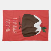 Kerst Pudding Cartoon Karakter Keuken Handdoeken (Horizontaal)