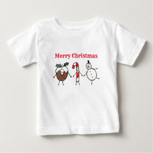 Kerst Pudding, Sneeuwman en Candy Cane T-shirt