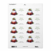 Kerst pudding waterverf naar cadeau van label (Full Sheet)