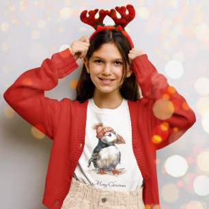Kerst Puffin Kust Kinder Mode T-shirt