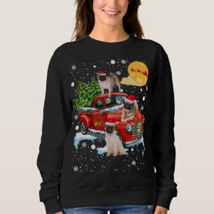 Kerst Pug Dog Met Rode Vrachtwagen Grappig XMA Trui