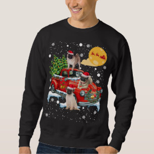 Kerst Pug Dog Met Rode Vrachtwagen Grappig XMA Trui