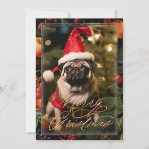 Kerst Pug Elf Kaart