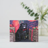 Kerst - Pug - Little Moe Feestdagenkaart (Staand voorkant)