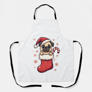 Kerst Pug Plezier Schort