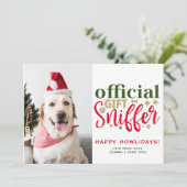 Kerst Puppy Afbeelding Gepersonaliseerd Funny Dog  Feestdagenkaart (Staand voorkant)