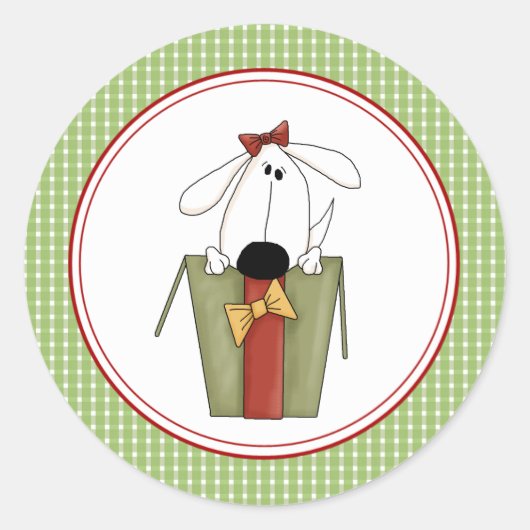 Kerst Puppy Envelope Seals Stickers (Voorkant)