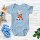 Kerst Puppy Gingerbread Naam Letter F Jongen Romper