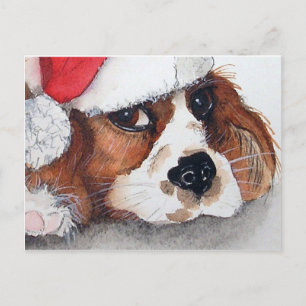 Kerst Puppy Hond kerstkaart. Briefkaart