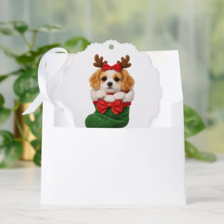 Kerst Puppy Winter Brei Ornament Kaart