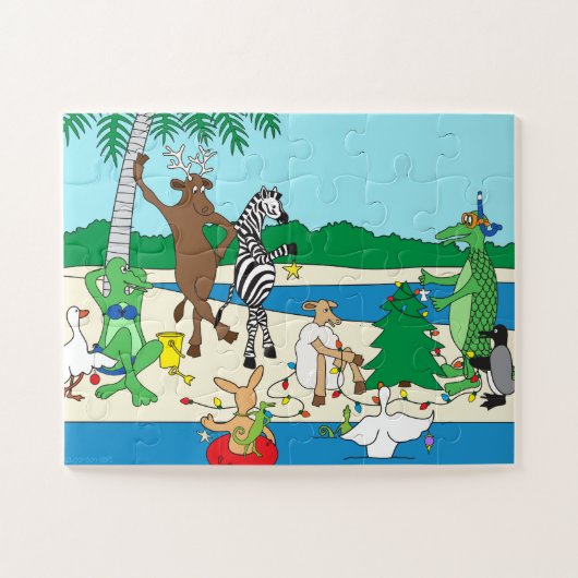 Kerst Puzzel van het Strand (Horizontaal)