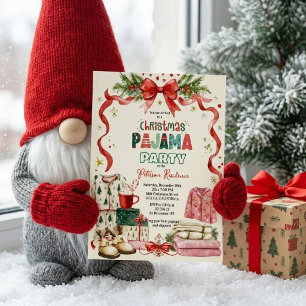 Kerst Pyjama Feest Uitnodiging Gezellige Kerstsf