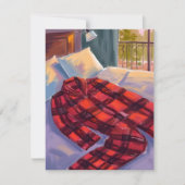 Kerst Pyjama Red Plaid Feestdagenkaart (Voorkant)