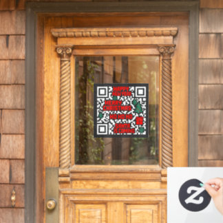 Kerst QR-code cadeau Raamsticker