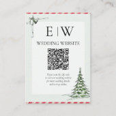 Kerst QR Code Trouwreceptie Kaart (Voorkant)