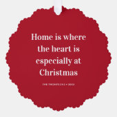 Kerst Quote Home is waar het hart is Ornament Kaart (Voorkant)