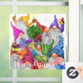 Kerst Raam Cling met Happy Gnome Party Raamsticker (Huis)