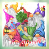 Kerst Raam Cling met Happy Gnome Party Raamsticker (Vel 3)